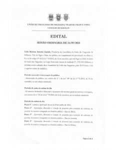 Edital Assembleia de Freguesia 24/09/2024